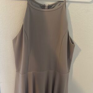 Lulu's Blue Gray Halter Sheath Midi Dress